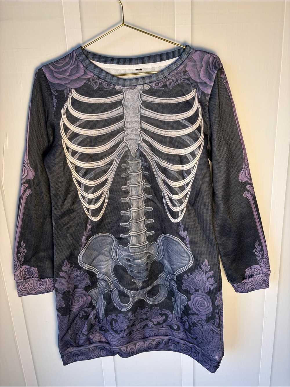 Women’s Purple & Black Skeleton Graphic Top